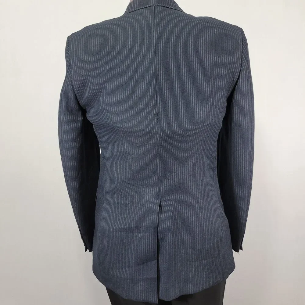 Levi's Men's Action Sport Coat Blazer Two Button Navy Striped Polyester Size 40R
